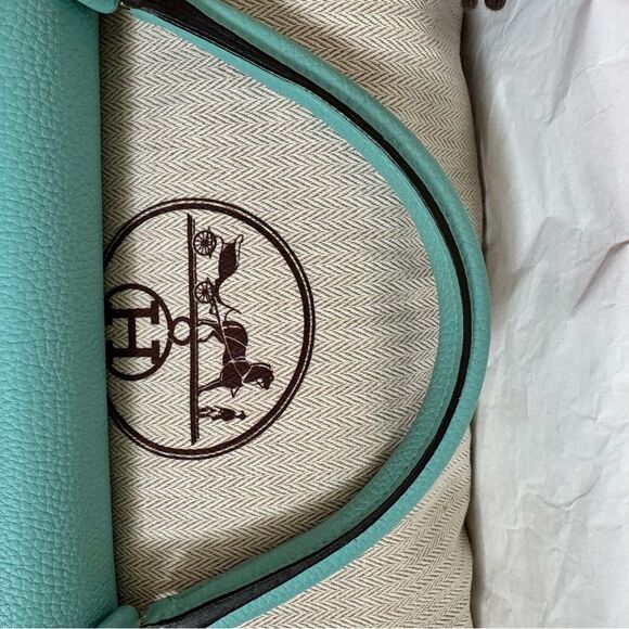 100% authentic Hermes Kelly 32 blue atoll Togo GHW stamp T - Picture 4 of 12